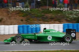 Kamui Kobayashi (JPN) Caterham CT05. 31.01.2014. Formula One Testing, Day Four, Jerez, Spain.
