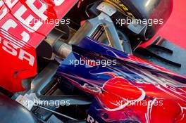 Scuderia Toro Rosso STR9 engine cover detail. 27.01.2014. Formula One Testing, Preparations, Jerez, Spain.