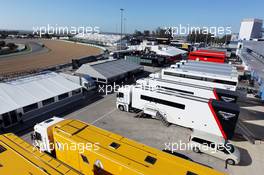 Trucks in the paddock. 27.01.2014. Formula One Testing, Preparations, Jerez, Spain.