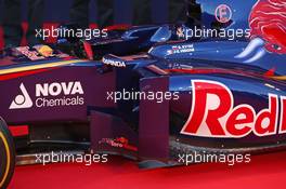 The new Scuderia Toro Rosso STR9 is unveiled - sidepod detail. 27.01.2014. Formula One Testing, Preparations, Jerez, Spain.