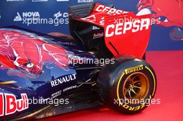 The new Scuderia Toro Rosso STR9 is unveiled - rear suspension and rear wing detail. 27.01.2014. Formula One Testing, Preparations, Jerez, Spain.