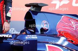 The new Scuderia Toro Rosso STR9 is unveiled: engine cover detail. 27.01.2014. Formula One Testing, Preparations, Jerez, Spain.