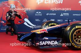 Daniil Kvyat (RUS) Scuderia Toro Rosso takes a photograph at the unveiling of the Scuderia Toro Rosso STR9. 27.01.2014. Formula One Testing, Preparations, Jerez, Spain.
