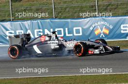 Adrian Sutil (GER) Sauber C33 locks up under braking. 30.01.2014. Formula One Testing, Day Three, Jerez, Spain.