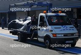 Daniel Ricciardo (AUS), Red Bull Racing stops on track 30.01.2014. Formula One Testing, Day Three, Jerez, Spain.