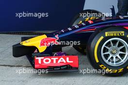 The new Red Bull Racing RB10 - front wing and nosecone detail. 28.01.2014. Formula One Testing, Day One, Jerez, Spain.