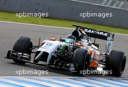 Sergio Perez (MEX), Sahara Force India  28.01.2014. Formula One Testing, Day One, Jerez, Spain.