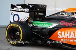 Sahara Force India F1 VJM07 launch - rear wing detail. 28.01.2014. Formula One Testing, Day One, Jerez, Spain.