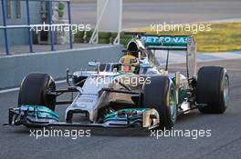 Lewis Hamilton (GBR) Mercedes AMG F1 W05. 28.01.2014. Formula One Testing, Day One, Jerez, Spain.