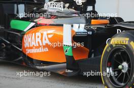 Sahara Force India F1 VJM07 chassis detail. 28.01.2014. Formula One Testing, Day One, Jerez, Spain.