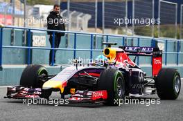 Sebastian Vettel (GER) Red Bull Racing RB10 runs for the first time. 28.01.2014. Formula One Testing, Day One, Jerez, Spain.