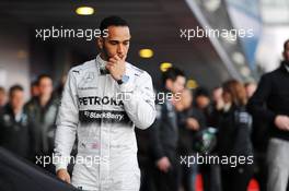 Lewis Hamilton (GBR) Mercedes AMG F1 at the unveiling of the new Mercedes AMG F1 W05. 28.01.2014. Formula One Testing, Day One, Jerez, Spain.