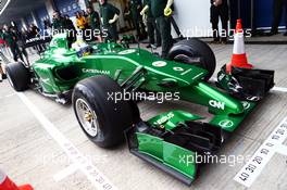 Marcus Ericsson (SWE) runs the Caterham CT05 for the first time. 28.01.2014. Formula One Testing, Day One, Jerez, Spain.