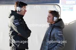 (L to R): Toto Wolff (GER) Mercedes AMG F1 Shareholder and Executive Director with Nico Rosberg (GER) Mercedes AMG F1. 28.01.2014. Formula One Testing, Day One, Jerez, Spain.