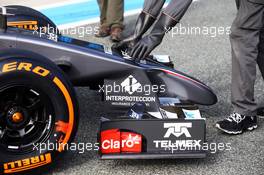 Sauber C33 front wing. 28.01.2014. Formula One Testing, Day One, Jerez, Spain.