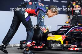 Sebastian Vettel (GER) Red Bull Racing at the unveiling of the Red Bull Racing RB10. 28.01.2014. Formula One Testing, Day One, Jerez, Spain.