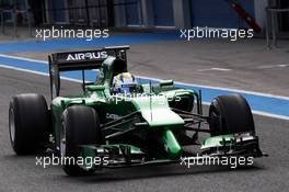 Marcus Ericsson (SWE) Caterham CT05. 28.01.2014. Formula One Testing, Day One, Jerez, Spain.