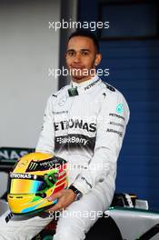 Lewis Hamilton (GBR) Mercedes AMG F1 at the unveiling of the new Mercedes AMG F1 W05. 28.01.2014. Formula One Testing, Day One, Jerez, Spain.