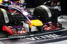Sebastian Vettel (GER) Red Bull Racing RB10 - front wing and nosecone detail. 28.01.2014. Formula One Testing, Day One, Jerez, Spain.