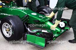 Marcus Ericsson (SWE) Caterham CT05 - front wing and nosecone detail. 28.01.2014. Formula One Testing, Day One, Jerez, Spain.