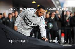 Lewis Hamilton (GBR) Mercedes AMG F1 at the unveiling of the new Mercedes AMG F1 W05. 28.01.2014. Formula One Testing, Day One, Jerez, Spain.
