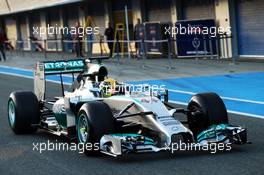 Lewis Hamilton (GBR) Mercedes AMG F1 W05. 28.01.2014. Formula One Testing, Day One, Jerez, Spain.