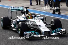 Lewis Hamilton (GBR) Mercedes AMG F1 W05. 28.01.2014. Formula One Testing, Day One, Jerez, Spain.