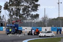 Sergio Perez (MEX), Sahara Force India stops on track. 29.01.2014. Formula One Testing, Day Two, Jerez, Spain.