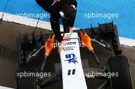 Sahara Force India F1 VJM07 nosecone and front wing. 29.01.2014. Formula One Testing, Day Two, Jerez, Spain.