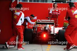 Kimi Raikkonen (FIN) Ferrari F14-T about to go behind covers. 29.01.2014. Formula One Testing, Day Two, Jerez, Spain.