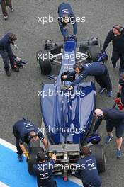 Valtteri Bottas (FIN) Williams FW36 in the pits. 29.01.2014. Formula One Testing, Day Two, Jerez, Spain.