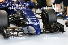 Valtteri Bottas (FIN) Williams FW36 front wing and nosecone detail. 29.01.2014. Formula One Testing, Day Two, Jerez, Spain.