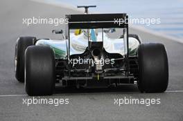 Marcus Ericsson (SWE) Caterham CT05 rear diffuser detail. 29.01.2014. Formula One Testing, Day Two, Jerez, Spain.