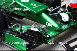 Caterham CT05 front wing and nosecone detail. 29.01.2014. Formula One Testing, Day Two, Jerez, Spain.
