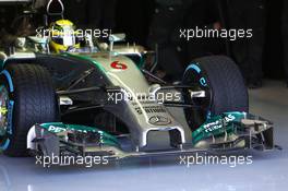 Nico Rosberg (GER) Mercedes AMG F1 W05 front wing and nosecone. 29.01.2014. Formula One Testing, Day Two, Jerez, Spain.