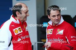(L to R): Luca Mamorini (ITA) Ferrari Head of Engine and Electronics Department with Andrea Beneventi (ITA) Ferrari Head of Electronics for Track and Test and Head of Support for Electronic Applications. 29.01.2014. Formula One Testing, Day Two, Jerez, Spain.