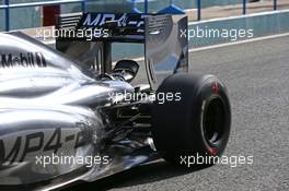 McLaren MP4-29 rear suspension detail. 29.01.2014. Formula One Testing, Day Two, Jerez, Spain.