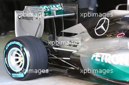 Mercedes AMG F1 W05 rear suspension and rear wing. 29.01.2014. Formula One Testing, Day Two, Jerez, Spain.
