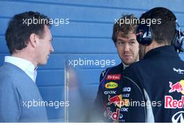 Sebastian Vettel (GER), Red Bull Racing and Christian Horner (GBR), Red Bull Racing, Sporting Director  29.01.2014. Formula One Testing, Day Two, Jerez, Spain.
