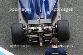 Williams FW36 rear wing and rear diffuser detail. 29.01.2014. Formula One Testing, Day Two, Jerez, Spain.