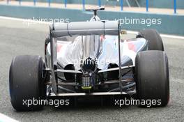 Sauber C33 rear diffuser and rear wing detail. 29.01.2014. Formula One Testing, Day Two, Jerez, Spain.