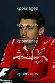 Jules Bianchi (FRA) Marussia F1 Team in the FIA Press Conference. 02.10.2014. Formula 1 World Championship, Rd 15, Japanese Grand Prix, Suzuka, Japan, Preparation Day.