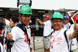 Kamui Kobayashi (JPN) Caterham fans. 02.10.2014. Formula 1 World Championship, Rd 15, Japanese Grand Prix, Suzuka, Japan, Preparation Day.