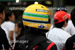 Fan of Ayrton Senna 02.10.2014. Formula 1 World Championship, Rd 15, Japanese Grand Prix, Suzuka, Japan, Preparation Day.