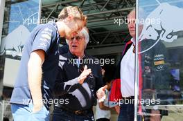 (L to R): Sebastian Vettel (GER) Red Bull Racing with Bernie Ecclestone (GBR) and Dr Helmut Marko (AUT) Red Bull Motorsport Consultant. 23.05.2014. Formula 1 World Championship, Rd 6, Monaco Grand Prix, Monte Carlo, Monaco, Friday.