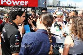 Sergio Perez (MEX) Sahara Force India F1 with fans. 23.05.2014. Formula 1 World Championship, Rd 6, Monaco Grand Prix, Monte Carlo, Monaco, Friday.