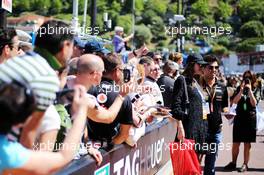 Sergio Perez (MEX) Sahara Force India F1 with fans. 23.05.2014. Formula 1 World Championship, Rd 6, Monaco Grand Prix, Monte Carlo, Monaco, Friday.