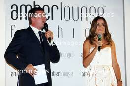 (L to R): David Croft (GBR) Sky Sports Commentator with Natalie Pinkham (GBR) Sky Sports Presenter at the Amber Lounge Fashion Show. 23.05.2014. Formula 1 World Championship, Rd 6, Monaco Grand Prix, Monte Carlo, Monaco, Friday.