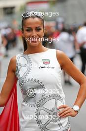 Grid girl. 25.05.2014. Formula 1 World Championship, Rd 6, Monaco Grand Prix, Monte Carlo, Monaco, Race Day.