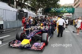 Sebastian Vettel (GER) Red Bull Racing RB10 on the grid. 25.05.2014. Formula 1 World Championship, Rd 6, Monaco Grand Prix, Monte Carlo, Monaco, Race Day.